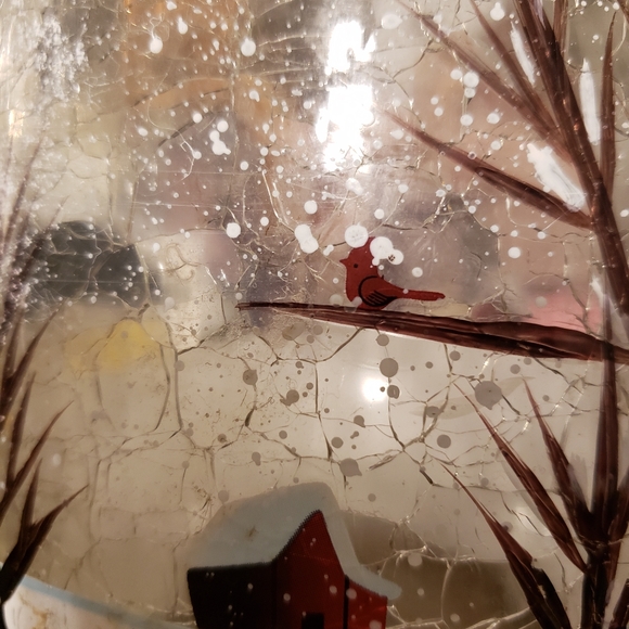 Painted Crushed Glass Christmas Candle Holder or Vase - Picture 6 of 11